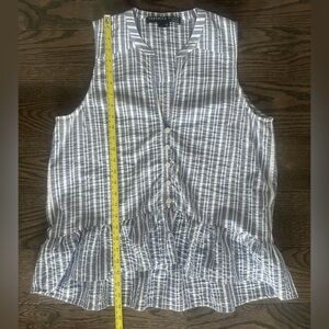 Veronica Beard Blue and White Striped Top